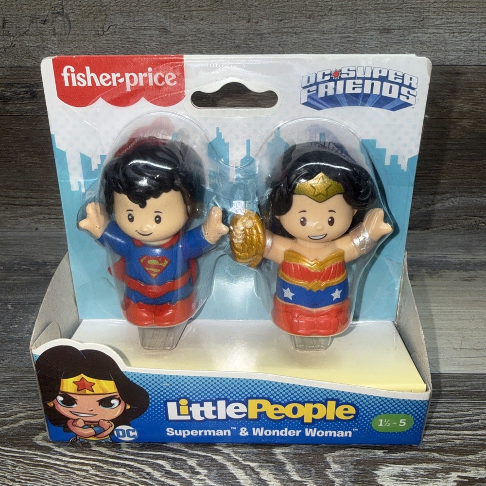 Fisher Price Little People DC Superfriends NEW Superman Wonder Woman 2 pack toy